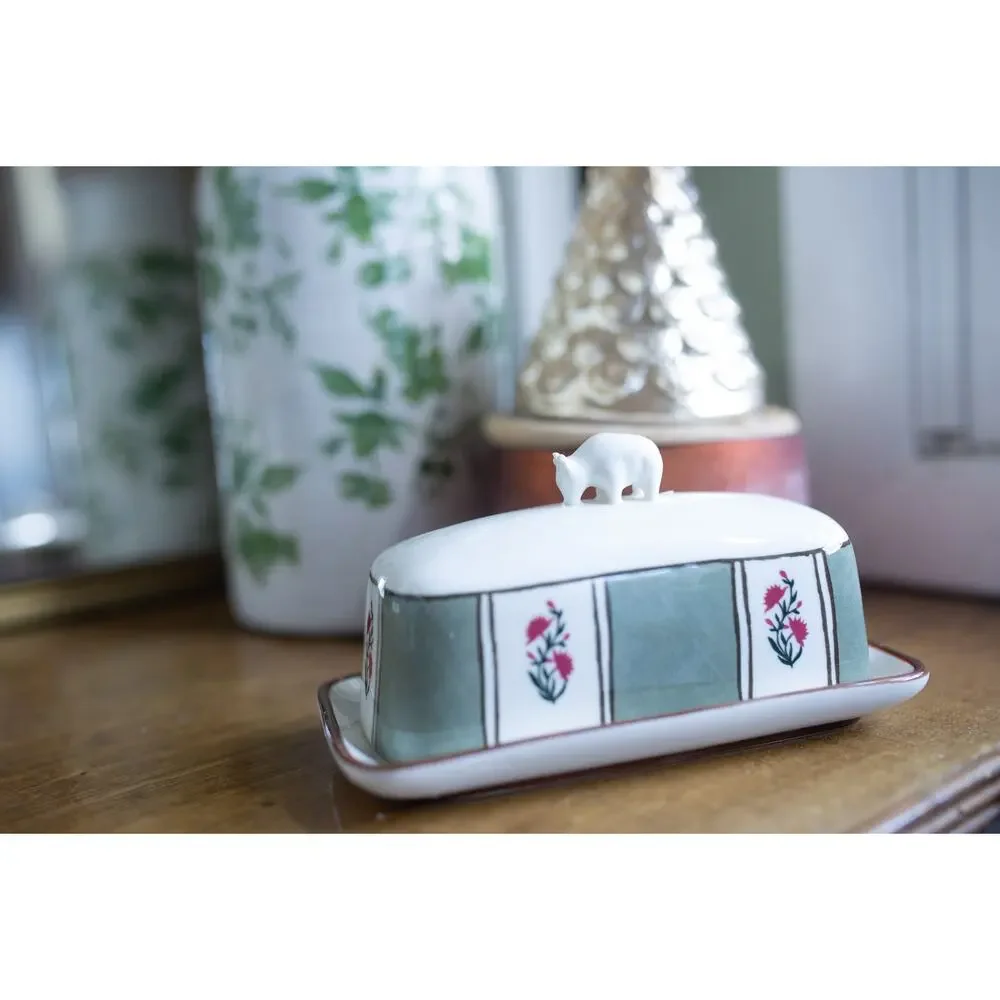 Anthropologie Millie Stoneware Cow Butter Dish